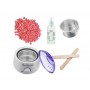 Kit pentru epilat Prowax cu ceara roz granule Athina 100 g, ulei dupa epilat si spatule